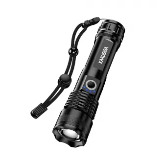 KAKU KSC-1558 Outdoor Telescopic Zoom LED High-Brightness Flashlight, Black