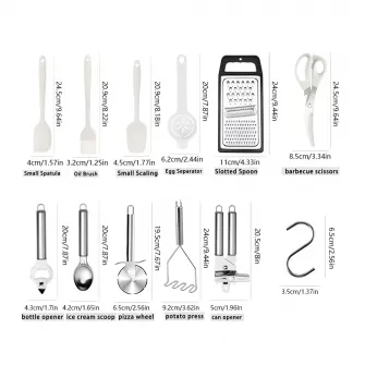 Kitchen Utensils 44 Pcs Set, White