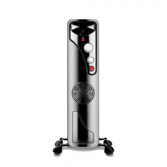 Raf Oil Radiator + Turbo Fan R.1129B, 11 Sections, 2900W, Black