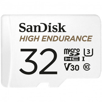 Card de memorie SanDisk micro SD High Endurance Video 32 GB, Class 10, V30, UHS-I U3 + adaptor