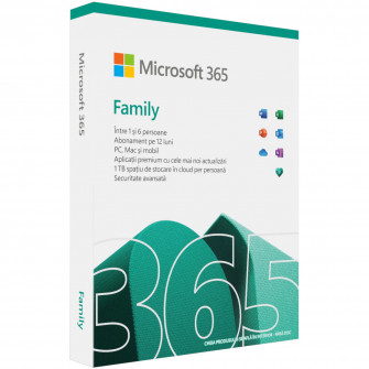 Microsoft® M365 Family, Romana, subscriptie 1 an, 6 uti