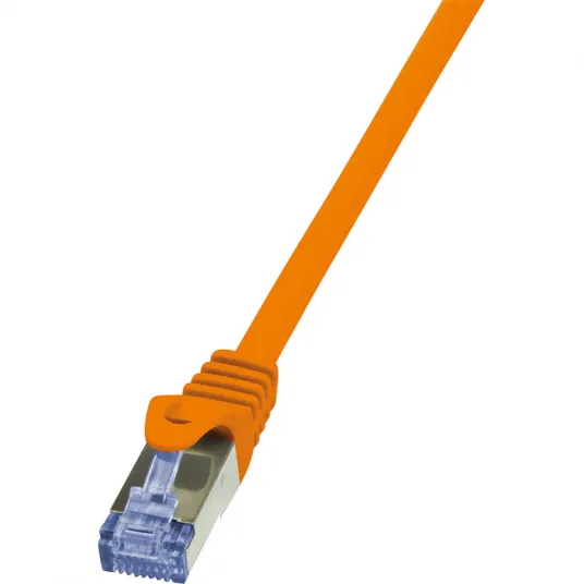 Cablu S/FTP LOGILINK Cat6a, LSZH, cupru, 0.25 m, portocaliu, AWG26, dublu ecranat CQ3018S