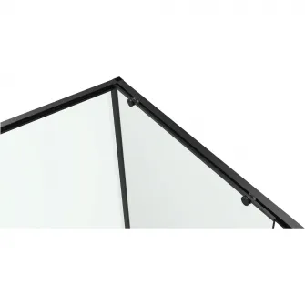 Paravan de dus dreptunghiular Belform Infinity 27CB6104, 1 usa culisanta, geam 6mm, cu dungi negre, profil negru mat, 100X80X200 cm