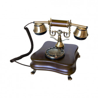 Telefon fix vintage cu disc Opis Technology, 1921, Lemn