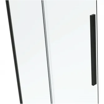 Paravan de dus dreptunghiular Belform Infinity 27CB6104, 1 usa culisanta, geam 6mm, cu dungi negre, profil negru mat, 100X80X200 cm