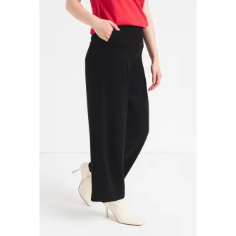 ARMANI EXCHANGE, Pantaloni cu talie inalta si croiala ampla, Negru, 8