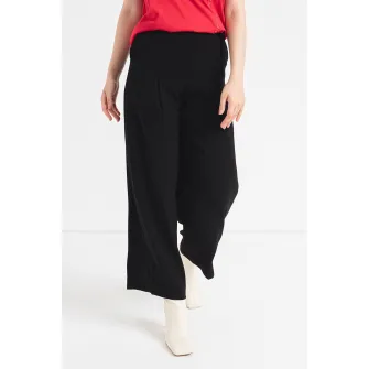 ARMANI EXCHANGE, Pantaloni cu talie inalta si croiala ampla, Negru, 8