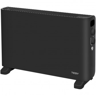 Convector de podea Tesy CN 207 ZF B, 4 optiuni de setare a caldurii: 1000/2000 W + ventilator, termostat, functie turbo, negru