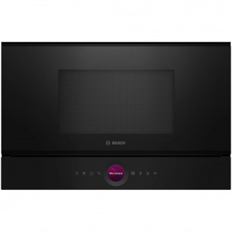 Cuptor cu microunde incorporabil Bosch BFL7221B1, 21 l, 900 W, Autocuratare hidrolitica, 20 functii, Negru