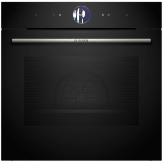 Cuptor incorporabil Bosch HSG7361B1, Electric, 71 l, Multifunctional, 21 functii, Full Steam, Autocuratare EcoClean Direct, Grill, Home Connect, Clasa A+, Negru