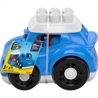 Set de constructie Mega Blocks - First Builders, Peter Police, 6 piese