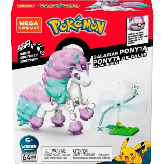 Set de constructie Pokemon Mega Construx - Galarian Ponyta, 64 piese
