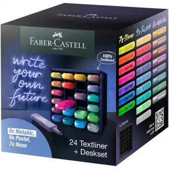 Textmarkere Faber-Castell 46, set de birou, 24 buc/set