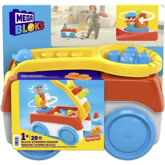 Vehicul de constructie Mega Blocks - Spinning Wagon, 20 piese