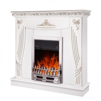 Semineu electric Art Flame 3D Napoli white Galileo sil