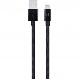 Cablu Dviced USB-A to Lightning Nylon Textile 0,25m, Black