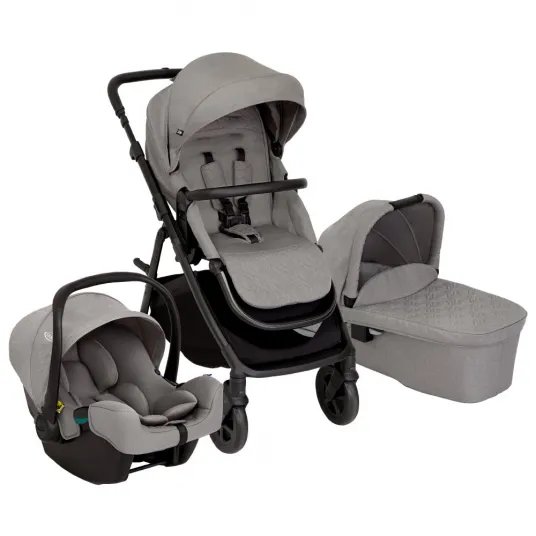 Carucior pentru copii multifunctional 3 in 1 Graco Near2Me DLX Ash, contine Landou Near2Me DLX si scoica SnugLite
