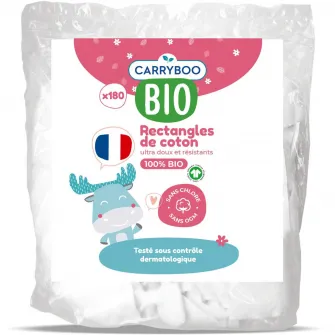 Dischete din bumbac BIO dreptunghiulare Carryboo, 150buc