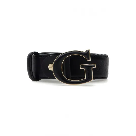 GUESS, Curea din piele ecologica cu catarama AdJ, Negru, 85