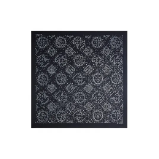 GUESS, Esarfa cu logo Tasmin, Alb, Negru
