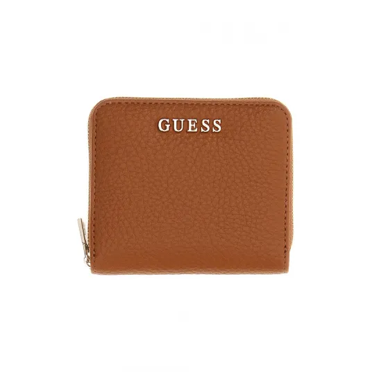 GUESS, Portofel cu logo metalic Jessa, Maro scortisoara