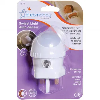 Lampa de veghe rotativa cu led si senzor de lumina, Dreambaby, 53 x 100 x 150 mm