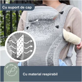 Marsupiu material tricotat, 3 pozitii, 3.5 - 15 kg, model inspire, Dreambaby, 280 x 210 x 575 mm