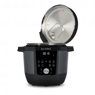 Multicooker cu gatire sub presiune Instant Pot Plus Wi-FI cu aplicatie Instant Connect™ 112-2001-01-EU, 5.7L, 9 functii de gatire, vas interior din otel inoxidabil cu mânere EasyGrip, negru