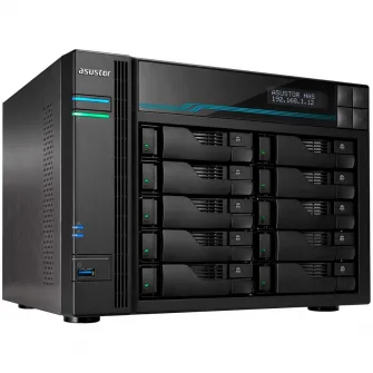 Network Attached Storage, Asustor, 10 Bay, Intel 9th Xeon E-2224, 8GB DDR4 ECC SODIMM, LCD Panel