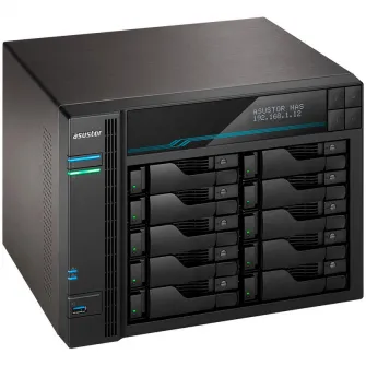 Network Attached Storage, Asustor, 10 Bay, Intel 9th Xeon E-2224, 8GB DDR4 ECC SODIMM, LCD Panel