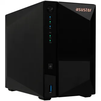 Network Attached Storage, Asustor, 2 unitati, Realtek RTD1619B Quad-Core 1.7GHz, 2GB, hardware criptat