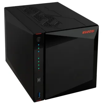 Network Attached Storage, Asustor, 4 Bay, Intel Celeron N5105 Quad-Core 2.0-2.9GHz, 4GB DDR4 (Max. 16GB), Dual 2.5GbE Ports, 4 x M.2 NVMe slots