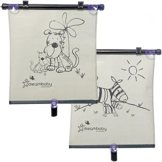 Parasolar auto tip rulou,ajustabil, decor zebra, Dreambaby, 10 x 43.5 x 43.5 mm