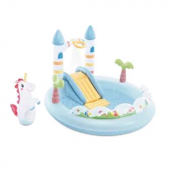 Piscina gonflabila Intex - Unicorn Castle Play Center, 196 x 178 x 127 cm
