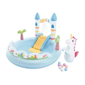 Piscina gonflabila Intex - Unicorn Castle Play Center, 196 x 178 x 127 cm