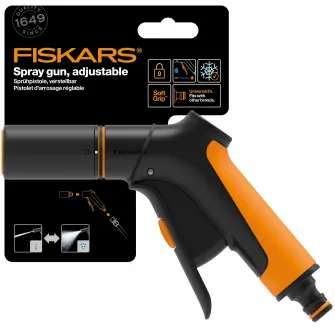 Pistol pentru stropit ajustabil Fiskars, 2 functii de udare, control frontal
