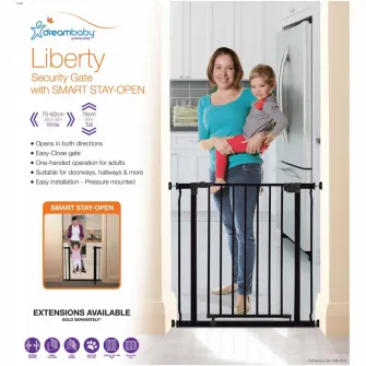 Poarta de siguranta metalica negru, model liberty, Dreambaby, 75-81 cm