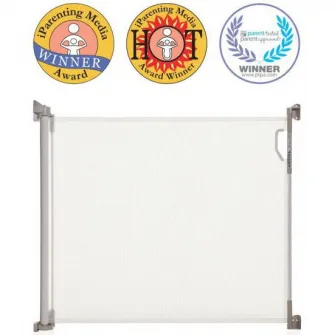 Poarta de siguranta retractabila alba, Dreambaby, 140 cm