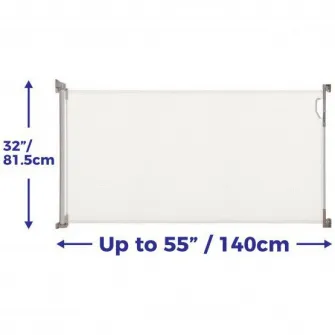 Poarta de siguranta retractabila alba, Dreambaby, 140 cm
