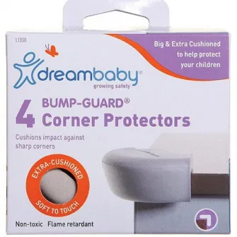 Protectii rotunjite pentru colturi, Dreambaby, gri, 4 buc, 72 x 97 x 112 mm