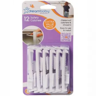 Protectii sertare si usi dulapuri, Dreambaby, 12 buc, 45 x 92 x 291 mm