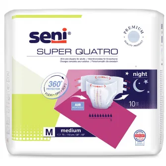 Scutece pentru adulti Seni Super Quatro Medium, 10 buc