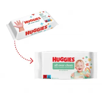 Servetele umede Huggies All Over Clean, 10 pachete x 56, 560 buc