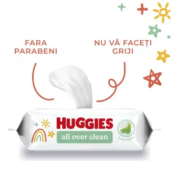 Servetele umede Huggies All Over Clean, 10 pachete x 56, 560 buc