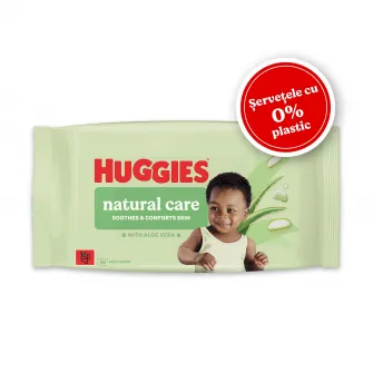Servetele umede Huggies Big Pack Natural Care, Zero Plastic, 10 pachete x 48, 480 buc