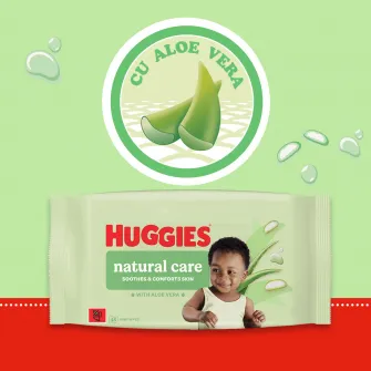 Servetele umede Huggies Big Pack Natural Care, Zero Plastic, 10 pachete x 48, 480 buc
