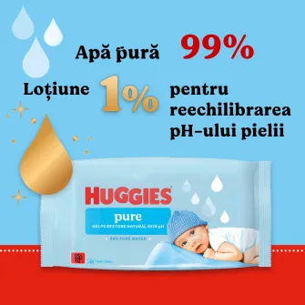 Servetele umede Huggies Big Pack Pure, Zero Plastic, 10 pachete x 48, 480 buc