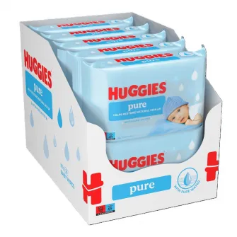 Servetele umede Huggies Pure, 10 pachete x 56, 560 buc