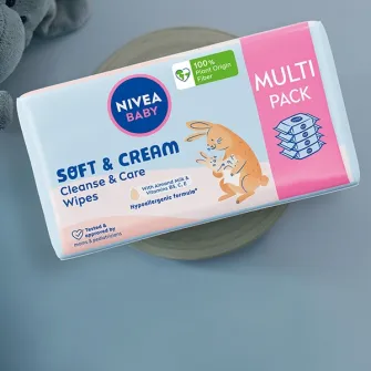 Servetele umede NIVEA Baby Soft, multipack, 4x57 buc