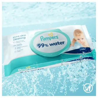 Servetele umede Pampers 99% Water cu lotiune usoara, 6 pachete x 60 servetele, 360 buc